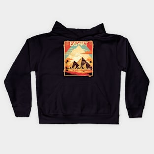 Egypt Pyramids of Giza Vintage Poster Travel Tourism Kids Hoodie